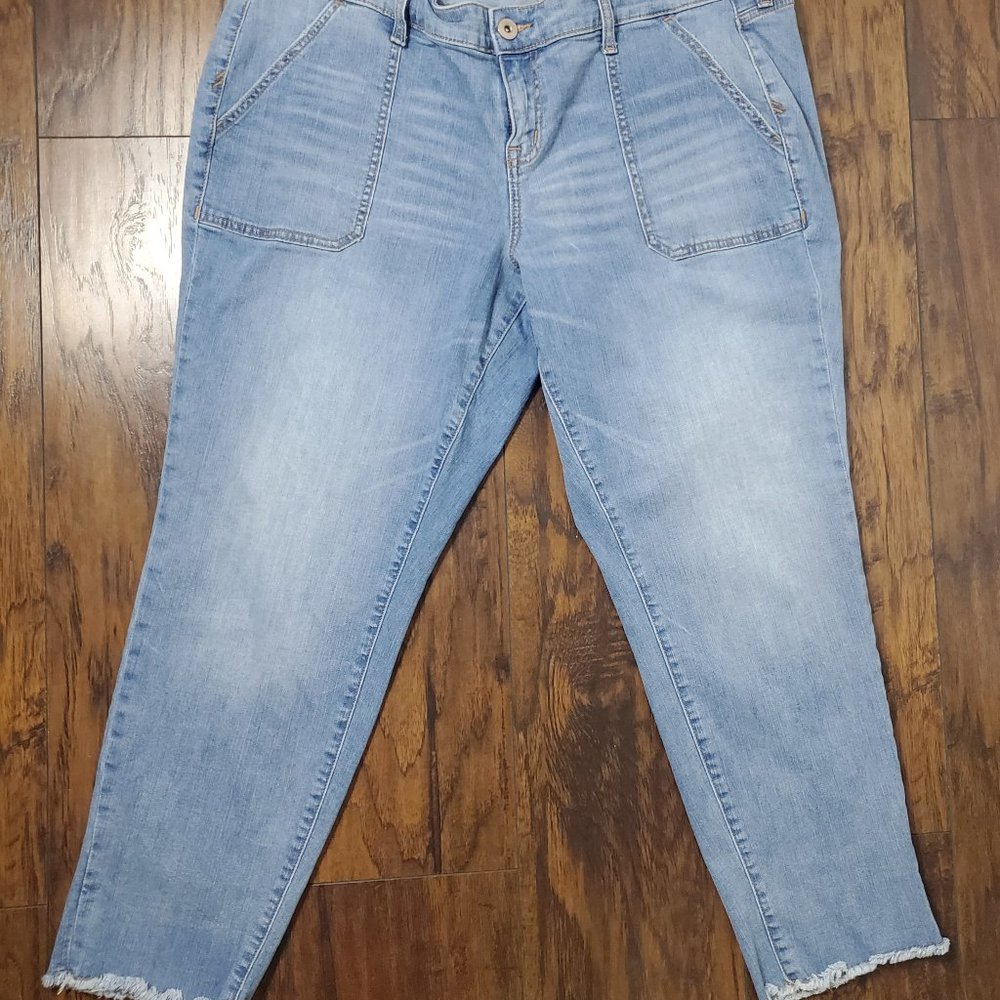 Torrid Fringe Hem Boyfriend Jeans